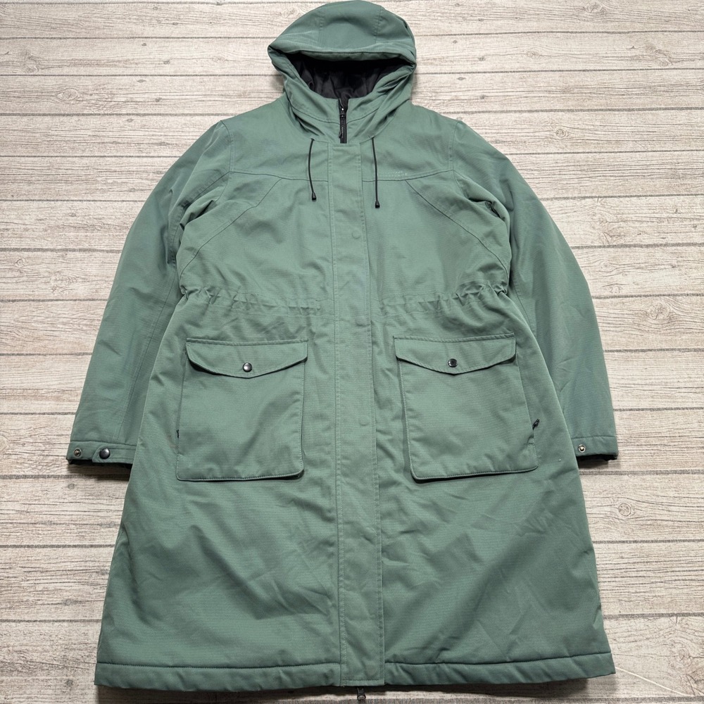Mountain Warehouse Coat Womens 14 Green Quilted Waterproof Hooded Workwear Parka